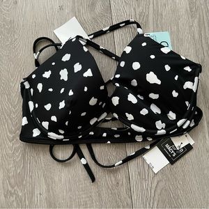 Sundazed Black and white Halter swim top size 34D